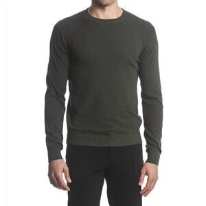 NEW POSTMARC boucle knitted crew sweater in olive